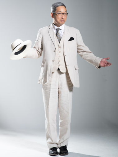 Photo of Jason W. Park, standing, in a white suit, 380x506 pixels